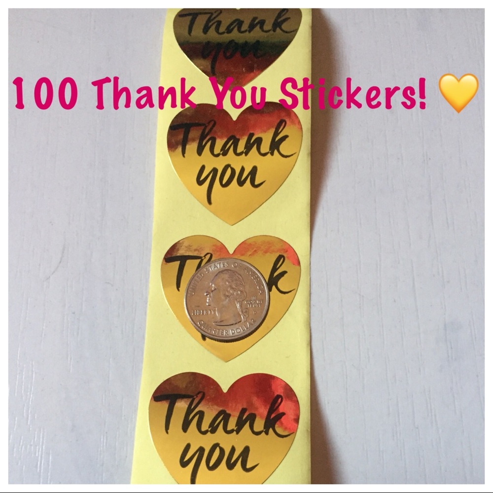 100 Thank You Stickers